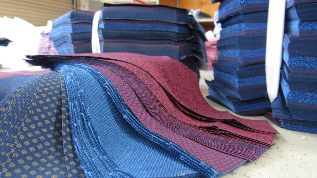 Pieces of clothing material to make Blade + Blue masks.