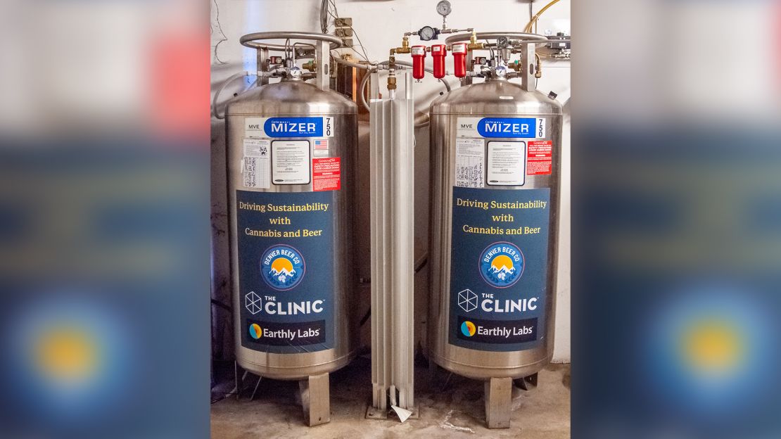 Driving sustainability with cannabis and beer, these two tanks will hold 500 pounds of CO2. 